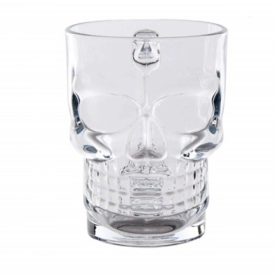Halba din sticla pentru bere, forma de craniu, 500 ml, Pufo foto