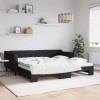 VidaXL Pat de zi cu extensie, negru, 100x200 cm, textil 3197433
