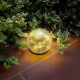 Sferă solară din sticlă - 10 cm - 10 LED alb cald, Garden Of Eden