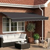 vidaXL Marchiză retractabilă manuală cu led-uri Antracit 3 x 2 m 3419363