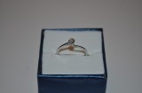 Inel Aur Alb 18K Diamant 0.15ct Solitaire Logodna, Marime 51.5 (1.5g)