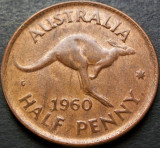 Moneda exotica HALF PENNY - AUSTRALIA, anul 1960 * cod 2825