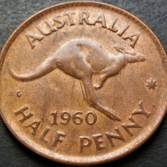 Moneda exotica HALF PENNY - AUSTRALIA, anul 1960 * cod 2825