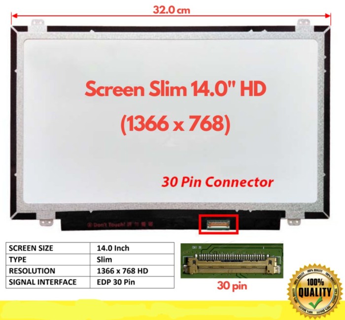 Display Laptop, Chimei, N140BGE-E33, N140BGE-E43, N140BGE-E53, N140BGE-EA2, N140BGE-EA3, N140BGE-EB3, N140BGA-EA3, N140BGA-EA4, N140BGA-EB3, 14 inch,