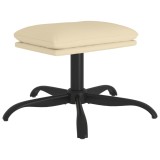 Taburet, crem, 60x60x36 cm, material textil