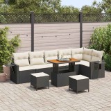 Cumpara ieftin Set de canapele pentru grădină 9 pcs Negru Rattan poli