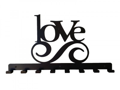 Cuier metalic Love sign 8 agatatoare foto