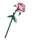 Set de constructie trandafir, flippy, 25x8x4cm, floare ornamentala, 14 ani, 69 de piese, roz