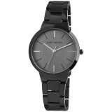 Ceas dama, Just Watch, bratara inox si carcasa negre, geam mineral