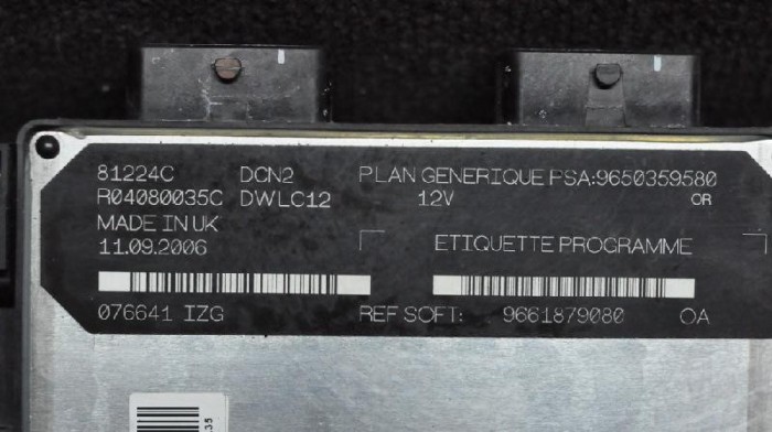 Unitate de control motor CITRO&Euml;N BERLINGO Furgon M_ 2006 OEM: 9650359580R04080035C | 1632467