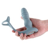 Vibrator Anal Cu Inel Pentru Penis Renegade The Handyman, Cenusiu, 11 cm