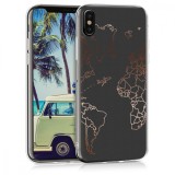 Husa pentru Apple iPhone X / iPhone XS, Silicon, Rose Gold, 42505.24