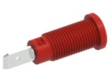 Conector banană 2mm soclu 10A 600V roșu cu izolație 29,2mm