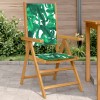VidaXL Scaune grădină 2 buc., model frunze, lemn masiv acacia textil 367661