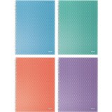 Caiet de birou Colour Breeze, carton, A4, 80 coli, cu spira, matematica Esselte