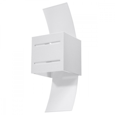 Lampă De Perete Loreto Albă Aluminiu/Sticlă 1 Bec Pătrat Modern De Interior foto