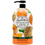 Gel de dus &amp; sampon cu pepene galben si aloe vera, 1000ml, Naturaphy