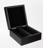 Cutie din lemn pentru 50 monede in cartonase autoadezive sau capsate - Elegant
