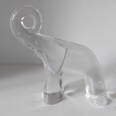 Statueta sticla masiva, elefant, decor modern, 14x14cm