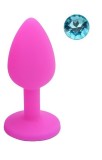 Dop Anal Silicone Buttplug, Small, Roz/Albastru Deschis, Guilty Toys