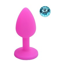 Dop Anal Silicone Buttplug, Small, Roz/Albastru Deschis, Guilty Toys