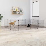 VidaXL Cușcă animale de companie cu ușă 60 panouri negru 35x35 cm oțel