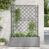 Cumpara ieftin Jardinieră de grădină cu spalier, gri piatră, 100x43x142, PP