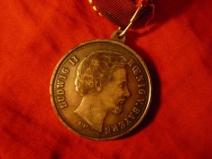 Medalie Ludwig II al Bavariei ( 1845-1886) Comemorativa, cu panglica