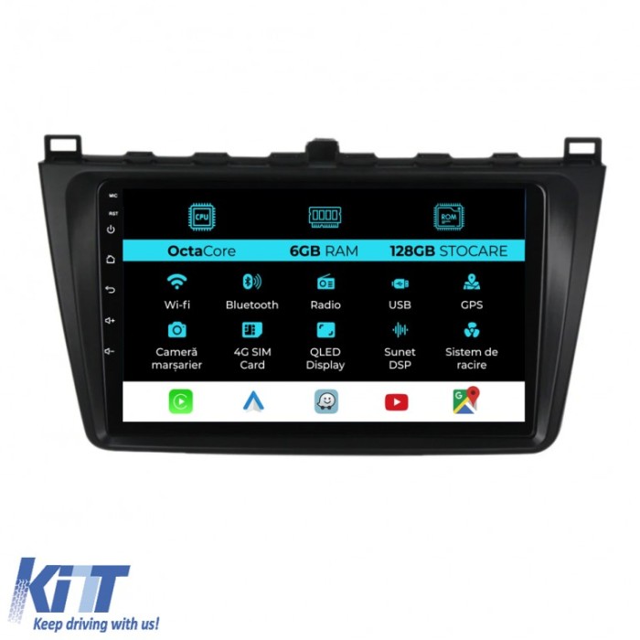 Navigatie Dedicata Mazda 6 (2008-2013), 9Inch, 6Gb Ram, 128Gb Stocare, Carplay Performance AutoTuning