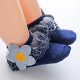 Sosetele bleumarine pentru fetite - Margareta crosetata (Marime Disponibila: