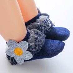 Sosetele bleumarine pentru fetite - Margareta crosetata (Marime Disponibila: