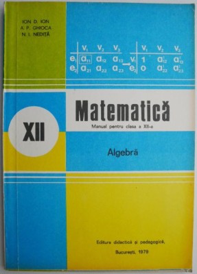 Matematica Manual pentru clasa a XII-a &amp;ndash; Ion D. Ion foto