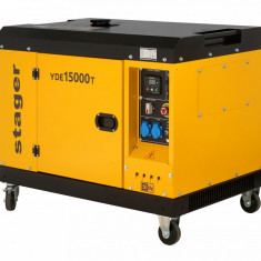 Stager YDE15000T Generator insonorizat 12kVA, 48A, 3000rpm, monofazat, diesel, pornire electrica