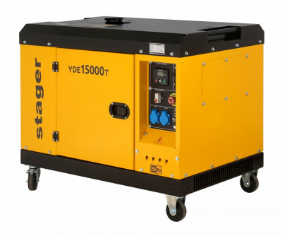 Stager YDE15000T Generator insonorizat 12kVA, 48A, 3000rpm, monofazat, diesel, pornire electrica foto