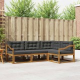 vidaXL Set de canapele de exterior cu pernă 4 pcs Natural și Antracit 3367525