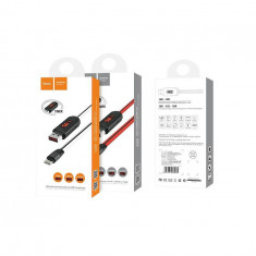 Hoco cablu Lightning IPhone la USB cu timer LED-display-Culoare Alb