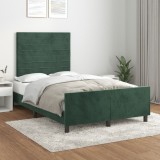 VidaXL Cadru de pat fără saltea verde &icirc;nchis 120x190 cm catifea