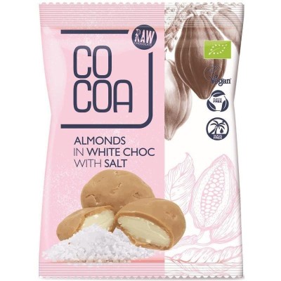 Migdale in Ciocolata Alba cu Sare Bio 70 grame Cocoa foto