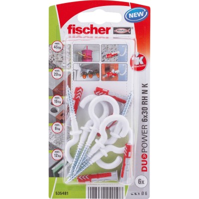 Diblu fischer nylon universal cu carlig DUOPOWER, 6x30 RH N K, set 6 buc foto