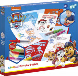 Set creativ de desenat cu sabloane si carioci spray cu Patrula Catelusilor, Paw Patrol, Totum