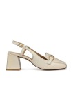 Geox pantofi de piele D CORONILLA culoarea bej, cu toc drept, cu toc deschis, D55D1A 000TU C1122