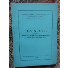 LEGISLATIE PRIVIND INVENTIILE, INOVATIILE SI RATIONALIZARILE 1968