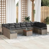 Cumpara ieftin Set de canapele pentru grădină cu pernă 11 pcs Gri Rattan poli