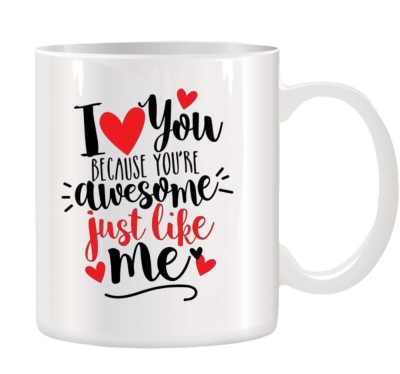 Cana alba personalizata &amp;quot;I Love You&amp;quot;, INOVATIX&amp;reg;. 330ml foto