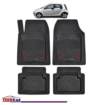 Covorase Auto TeamCar&amp;reg; Tip Tavita Compatibile Smart Forfour Generatia I (2004&amp;ndash;2006) Negru Material Rezistent foto