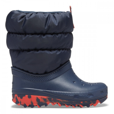 Cizme Crocs Classic Neo Puff Boot Kids Bleumarin - Navy foto