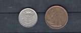 BELGIA 1980/1981 - LOT 2 MONEDE DE 1 SI 20 FRANCI, VF, Europa