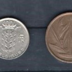 BELGIA 1980/1981 - LOT 2 MONEDE DE 1 SI 20 FRANCI, VF