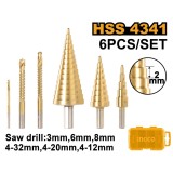 Set burghie conice 6 bucati - Ingco AKSDS2061