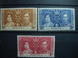 DOMINICA 1937 SERIE INCORONAREA GEORGE VI MH, Nestampilat